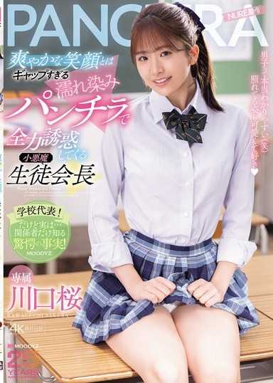 妖娆的学生会长川口樱用她清新的笑容和湿漉漉的内裤照片诱惑你,这与她平常的形象形成了鲜明的对比。