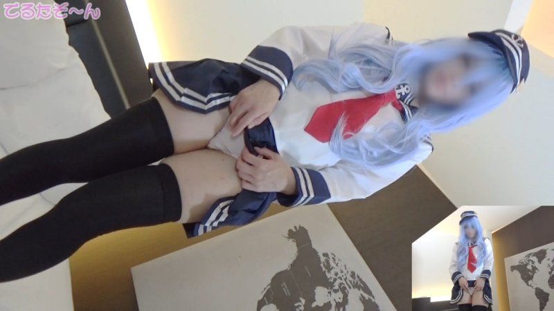 That Six-drive cosplayer is back with a remaster! Masturbation & H-scene in KanColle Hibiki costume!
