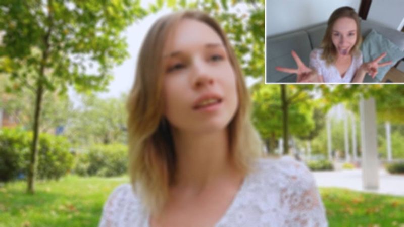 讓金髮美女露出淫蕩臉蛋雙手比YA，說著「請內射♡」後中出。變成了一個不堪入目的肉便器